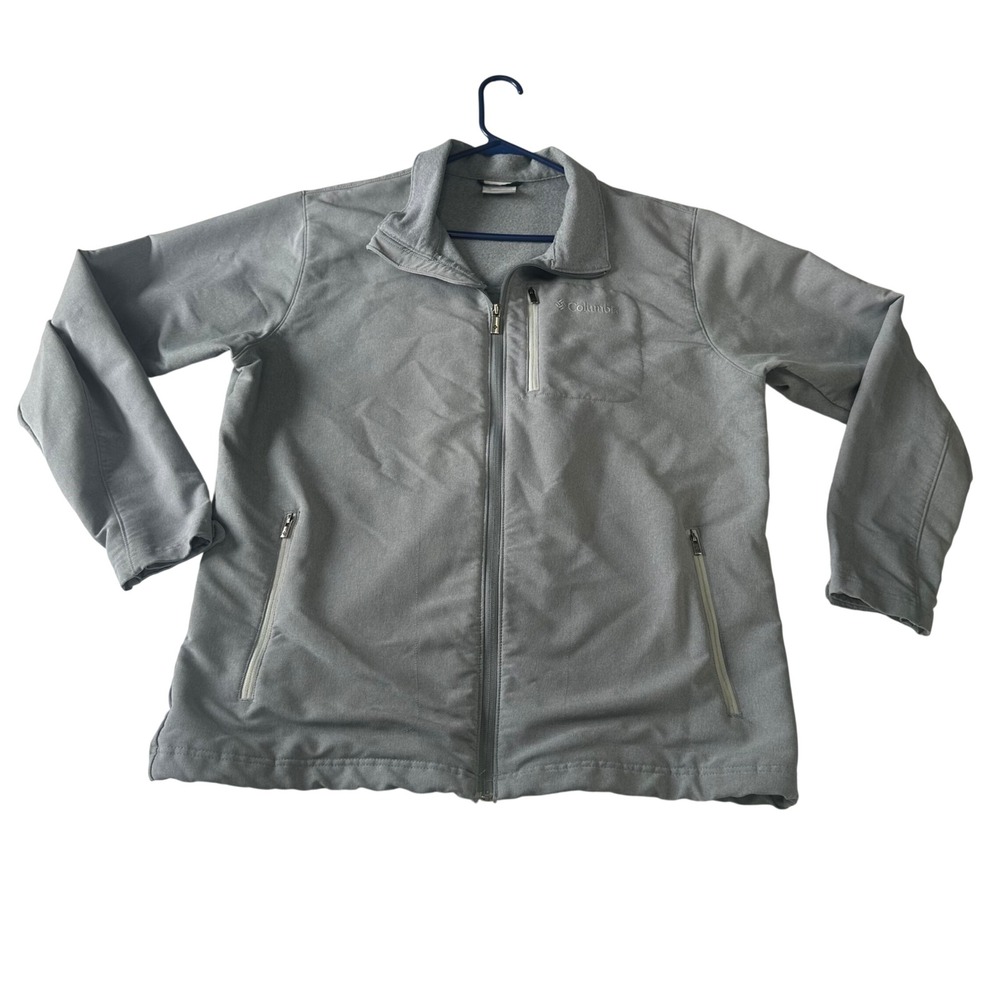 Columbia Womens Gray Softshell Full Zip Fleece Lined Jacket Large RN69724